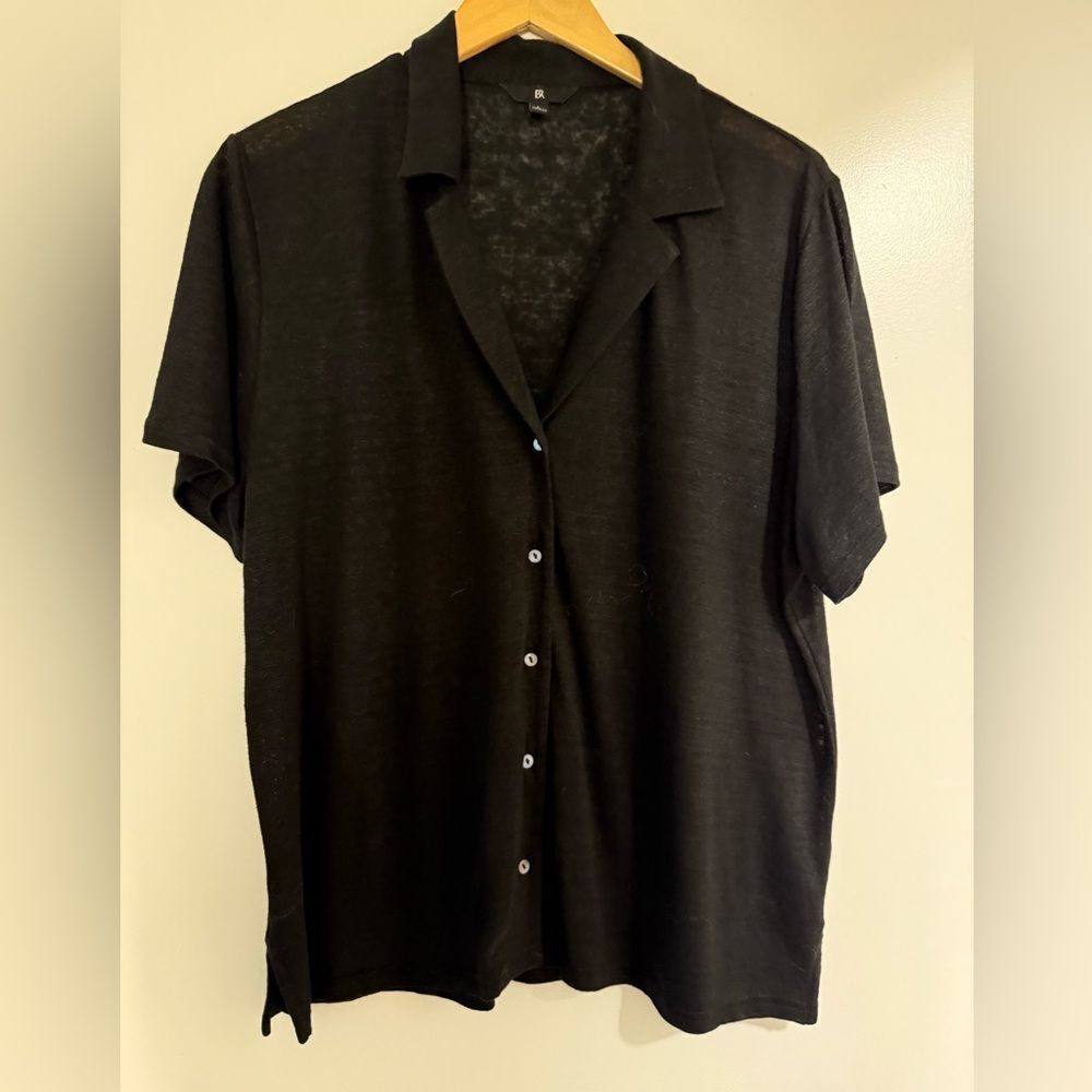 Banana Republic Black Linen Blouse, like new!